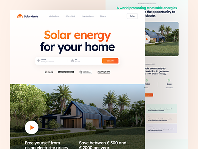Green Energy solutions | SolarMente website design best websites branding design graphic design green energy websites illuminz logo solar website design solar website ui solarmente ui