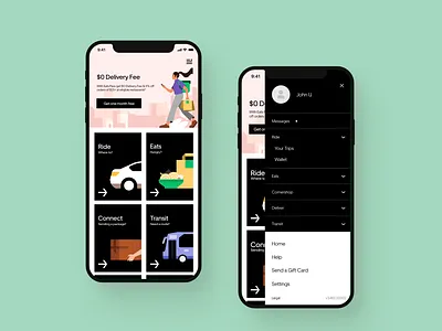 Uber Application Redesign application branding design graphic design illustration mobileapp uber ui ux