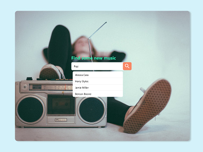 Search hint music | Daily UI 022 dailyui design explore ui website