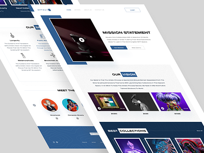 NFT WEB (REAL PROJECT)🚀🔥 clean collection crypto daily ui design designer interface landing page minimal mobile ui nfs art nft typography ui ui design user interface ux ux design web website