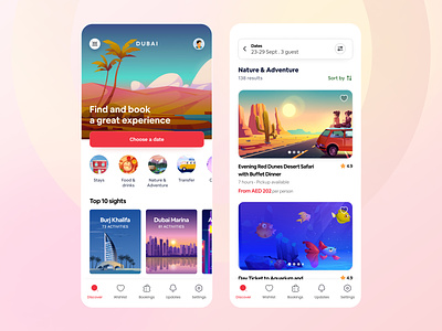 Dubai Travel App airbnb culture trip getyourguide klook mobile things to do tiqets tours and attractions tours and experiences tours and tickets travel app travel guide trip planner tripadvisor ui ux vacation viator visit a city