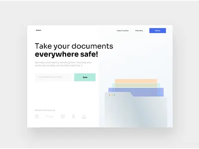 Product Hero Section clean contract document finance fintech hero manage trust ui ux web web design website