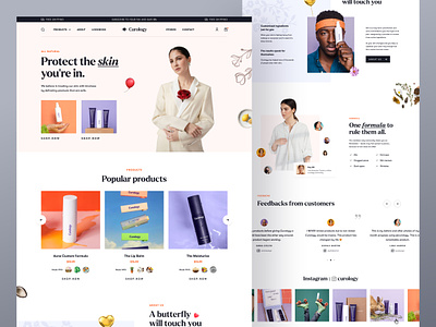 Skincare Product Landing page beauty cosmetics cream ecommerce farzan glamour hair healthy skin homepage landing page makeup rylic skin website skincare skincare website spa web design website website design women