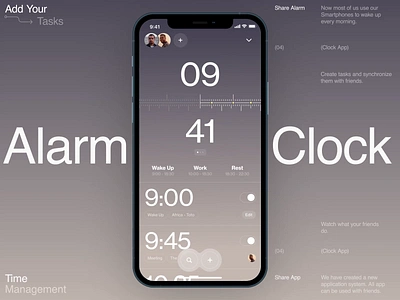 Tasks alarm animation book clock design interface ios ios 16 iphone iphone 14 slide task ui ux video