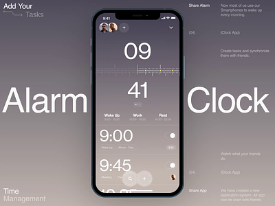 Tasks alarm animation book clock design interface ios ios 16 iphone iphone 14 slide task ui ux video