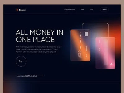 Cospay Banking Website. banking creative finance money website site design ui ux web design website websitebanking