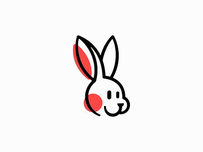 Rabbit Logo animal branding bunny cartoon character cute design gaming identity illustration kids logo mark mascot pet rabbit simple smile symbol vector
