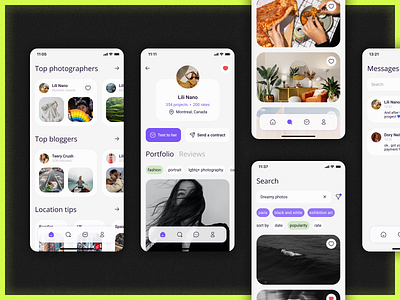 click u all app blogger concept contract documentation filter ios ios application like main page messenger mobile mobile application photo content photographer profile search ui ux ux ui