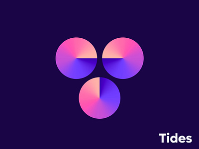 Logo concept for Tides pt.2 ( for sale ) branding circle collaboration community gradient logo monogram negative space simple t team tide tides