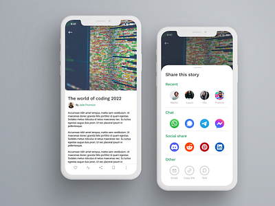 Daily UI — 010 branding dailyui design mobile mobile app mobile app design social share ui uidesign uidesignchallenge ux design
