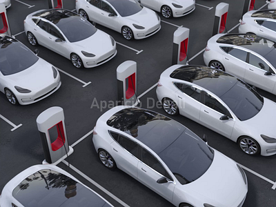 EV Parking Loop 3d animation design motion graphics