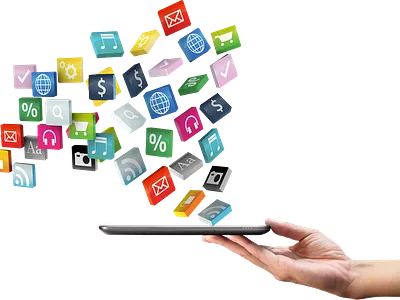 Applications and social impact 3d illustration vector