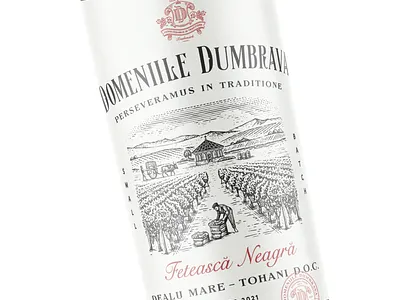 Domeniile Dumbrava Winery etching graphic design hand hand drawn illustration label organic packaging design product design retro label sophisticated vintage vintage label wine label winery