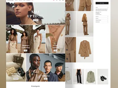 Loosh | E-commerce Website branding classy clothing website design design website e commerce e commerce website fashion homepage landing page luxury clothing minimal ui design