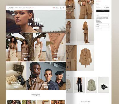 Loosh | E-commerce Website branding classy clothing website design design website e commerce e commerce website fashion homepage landing page luxury clothing minimal ui design