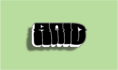 Raid Black & White Graffiti Throwie design graffiti illustration typography vector