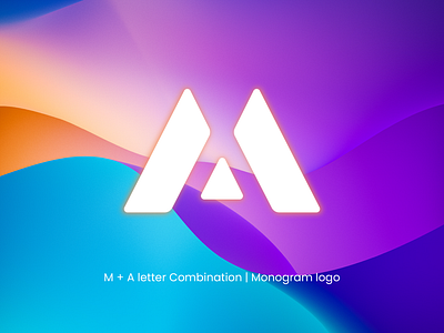 M+A letter Combination | Negative Space | Monogram logo a app branding clean combination design flat gradient graphic design icon initial letter letter lettermark logo logomark m minimal monogram negative space presentation