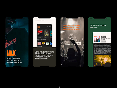 App Onboarding screens app app design bold brand brand design branding composition event app font layout mobile mobile app modern music app onboarding screens typography ui uiux ux