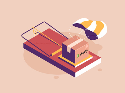 Shopify Package 2d box design dribbble flat design illustration inspirations isometric package shopify shot vector