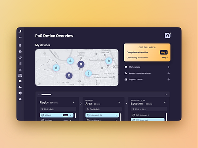 IoT device dashboard app charts component library design system devices geofencing graphs iot location map saas software ui design ux design web app