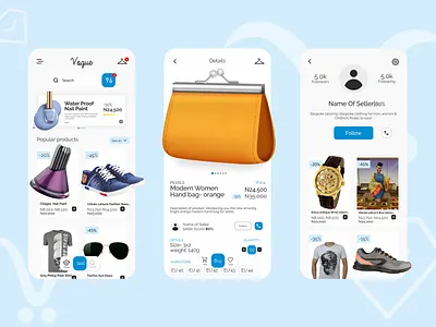Fashion e-commerce platform app design illustration ui
