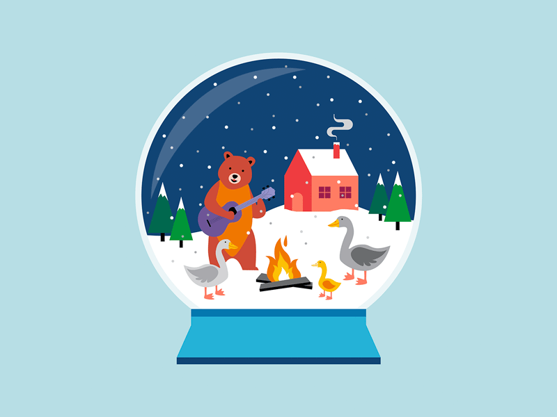 Greetings from our neck of the woods animals animation british columbia critters holiday holidays illustration winter