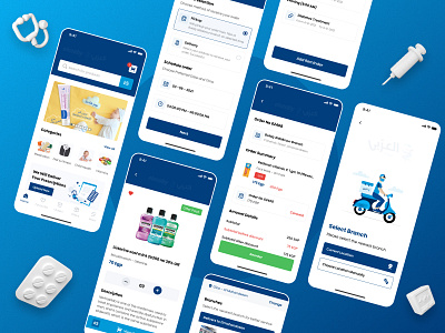 Pharmacy App app branding cart checkout colour design icon illustration illustrator logo pharmacy ui ux