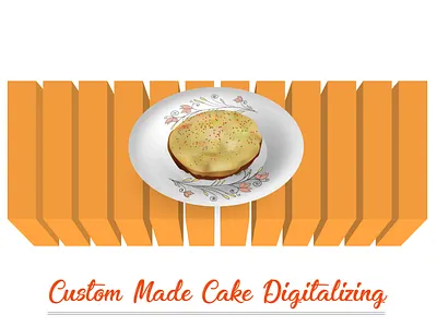 Custom Made Cake Digitalizing in Vector Format. cake cake vector illustration vector vector tracing
