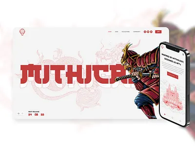 Mithical.io 👹 app blockchain crypto design marketplace mythology nft project samurai ui ux