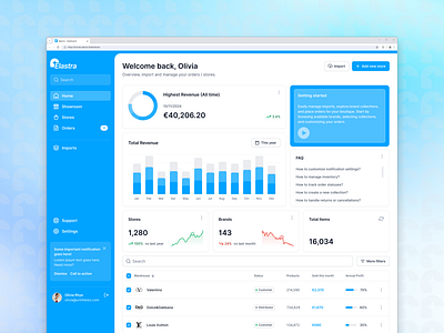 Interface for Elastra app blue clean dashboard design development fashion interface marketplace minimalist platform ui ux visual web