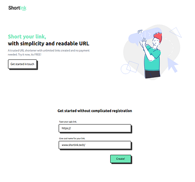 ShortInk Landing Page landing page ui uiux ux web web design