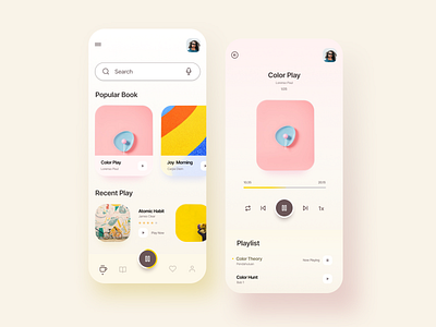 Audio Book - Player app design music player podcast ui ux