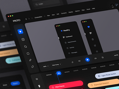 Proto :: Interaction Design App after effects app blue clean dark design interaction interface minimal motion prototype ui ux web