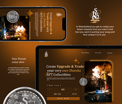 SheeshLand branding crypto design graphic design hoohah illustration landing page minting nft ui web design inspiration