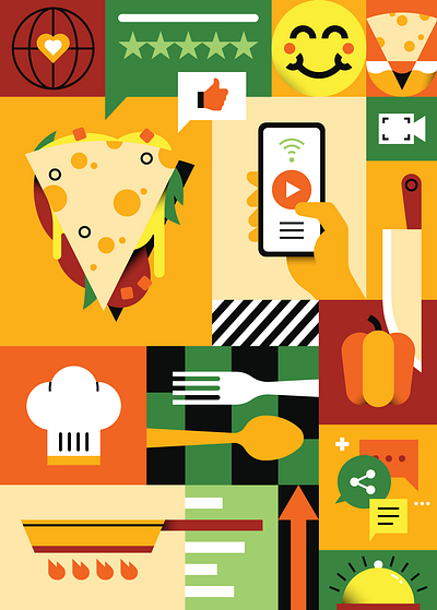 Fast Company - Most Innovative Companies 2024 - Chipotle cooking food graphic design illustration illustrator tech vector