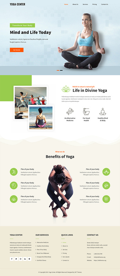 Ele Yoga Lite - Free Yoga WordPress Theme best pilates wp theme