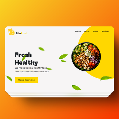 BiteRush - Online Restaurant Ordering and Reservation Website cafe design dynamic landing page menu modern online ordering online reservation reservation restaurant ui ux