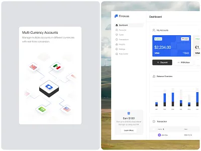 Finovus - Widget Dashboard banking clean component design finance financial fintech graphic design saas ui uidesign ux uxdesign uxerflow web web app web design website