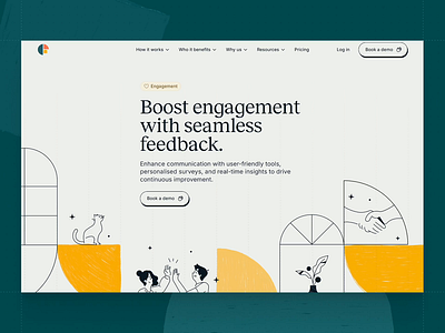 Employee engagement page. animation clean design human resources light design scroll design significa ui ux web design website website design