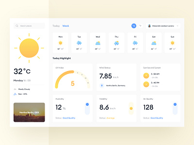 Weather Dashboard UI autumn buy cloudy dashboard design download kit product rain summer ui weather website winter