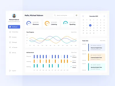 Language Learning Dashboard UI buy dashboard design download kit language learn learning product ui website