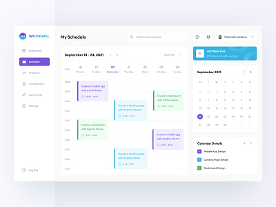 Schedule Dashboard UI buy calendar dashboard design download kit product schedule timeline ui website