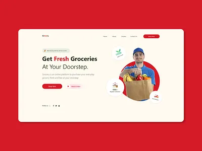 Grocery Website Landing Page delivery design ecommerce grocery grocery landing page grocery website landing page shopping ui ui design ux ux design web design website