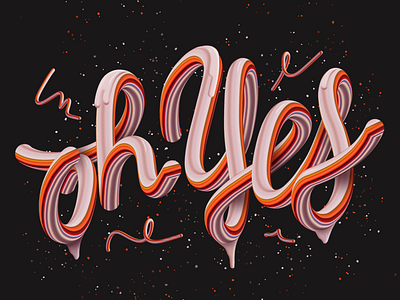 Oh Yes! 🍭💦 calligraphy candy fresco illustration ipadpro lettering procreate typography
