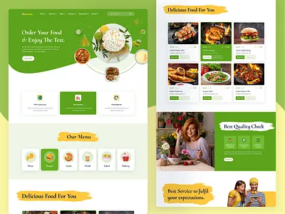 Food landing Page Design best design breakfast burger design food food and drink food delivery service food delivery website food website foodie landing page recipes restaurant shop ui ux webdesign yellow