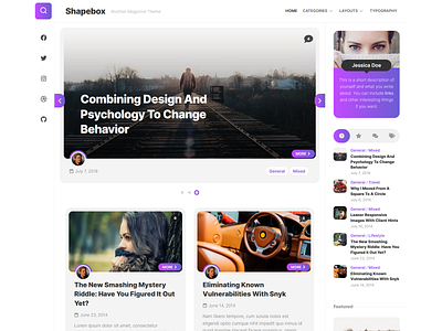 Shapebox WordPress Theme blog design free magazine responsive wordpress wordpress theme