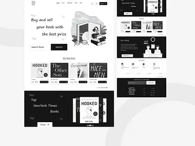Online Book Store Landing Page book store design landing page ui ux