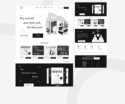 Online Book Store Landing Page book store design landing page ui ux