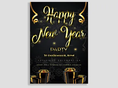 Happy new year party flyer design branding corporate design creative design design flyer graphic design happy new year