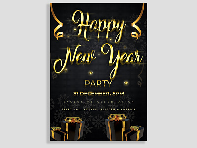 Happy new year party flyer design branding corporate design creative design design flyer graphic design happy new year